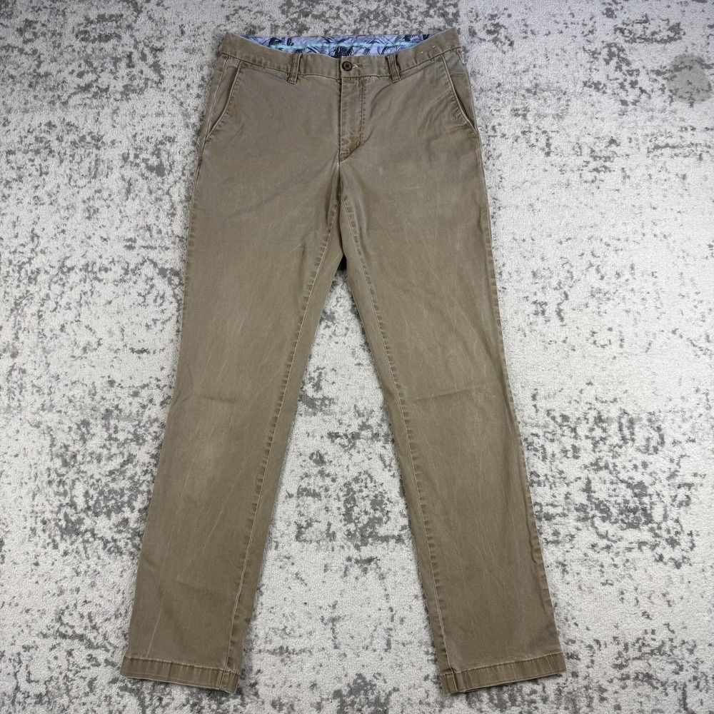 Tommy Bahama Pants Mens 34x32 Beige Chino Stretch Casual Summer Flat Front